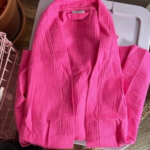 Bright Pink Waffle Knit Robe